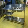 Fabrica de Pia Industrial de Inox com Cubas e Duas Prateleiras sob Medida